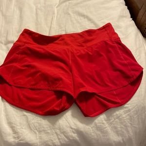 Lululemon shorts, speed up, red , size 8 tall